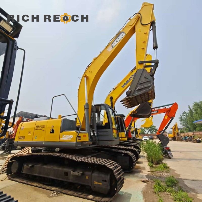 Cab interior and control panel of a 2020 XCMG XE215 excavator, 2,300 hours, $31,944